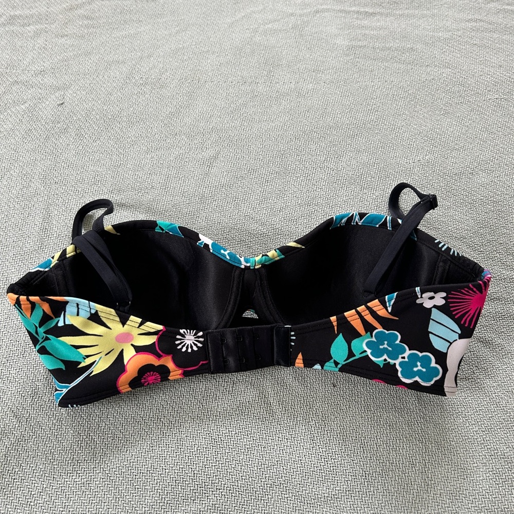Coco Rave Black and Multicolor Bikini Top - Picture 2 of 4